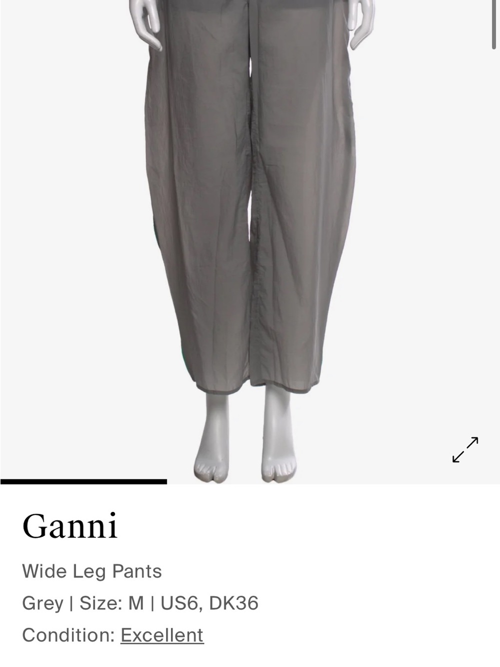 Ganni Wide-Leg Pants in Light Grey